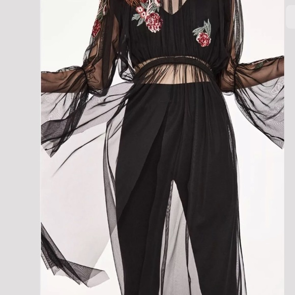 LAST size M NWT ZARA MIDI EMBROIDERED TULLE TUNIC DRESS - Picture 3 of 11